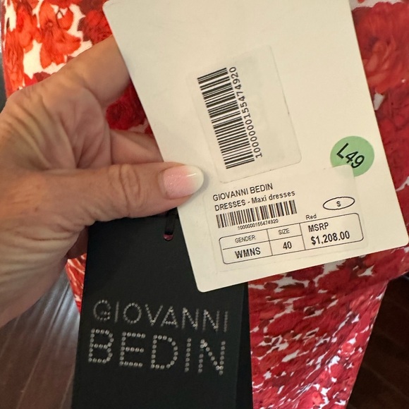 Giovanni Bedin Red, Orange and White Maxi Dress - Picture 4 of 7